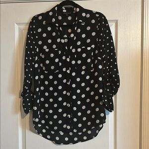 Black and White Polka Dot Women's Top